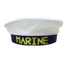 Hats / Tiara's / Masks - Marine Hat - White with blue ribbon (marine word)